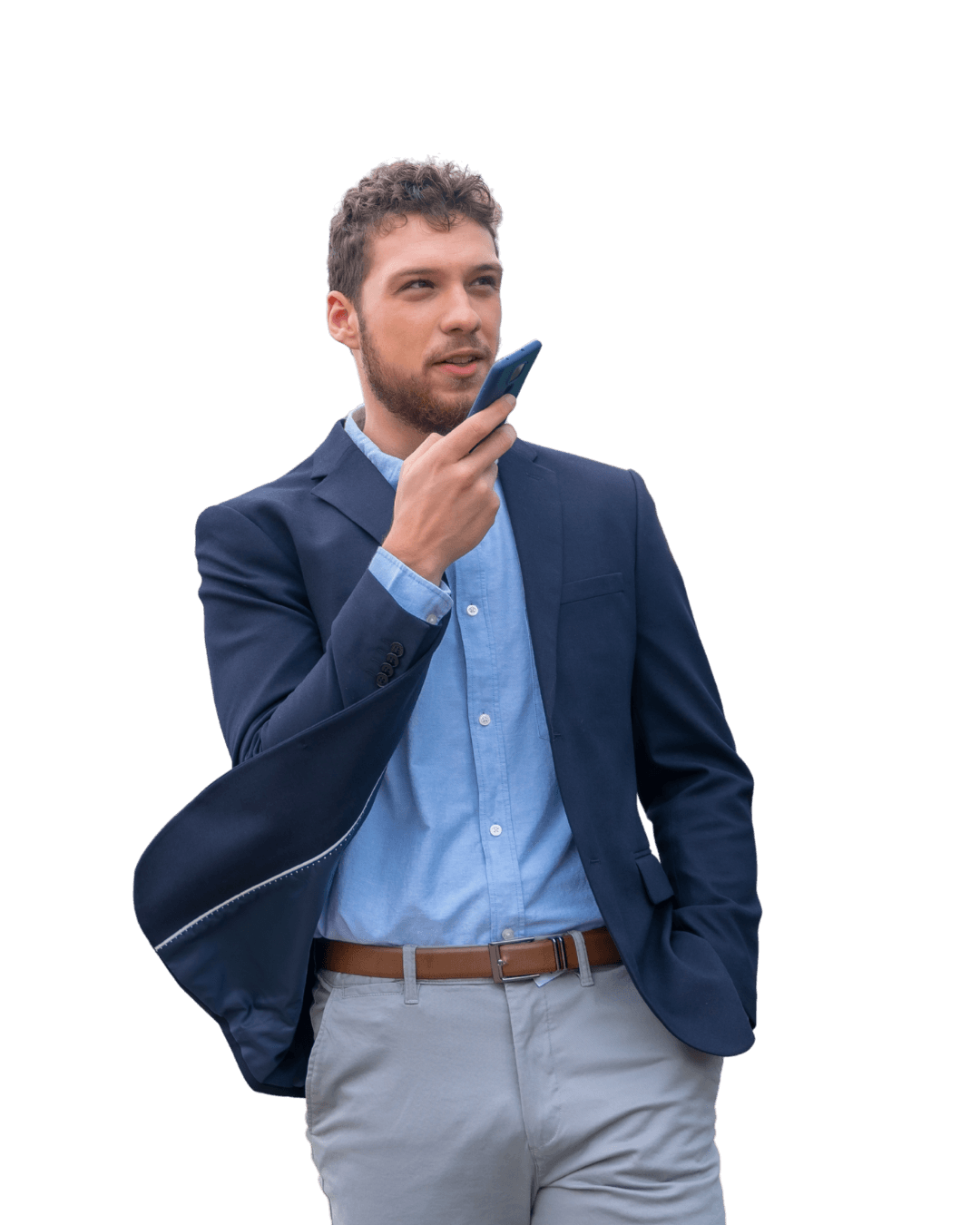 Executive recording a voice note