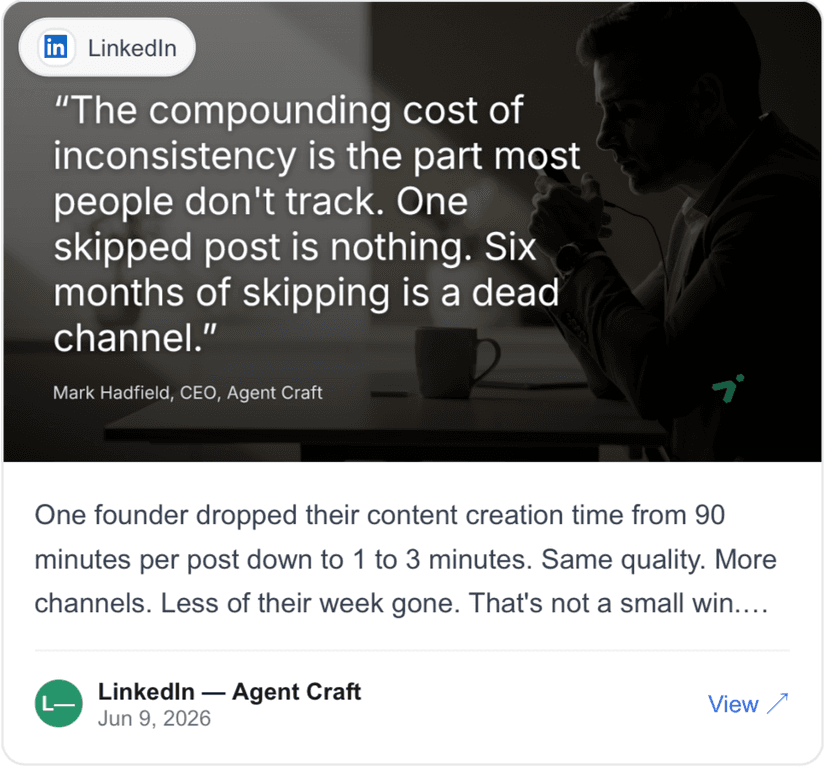 Agent Craft post on LinkedIn